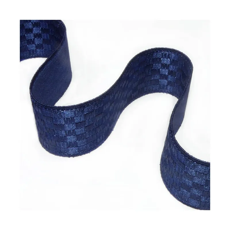 Venta Final Cinta elástica con dibujo tablero ajedrez 35mm. Varios colores - Azul 21