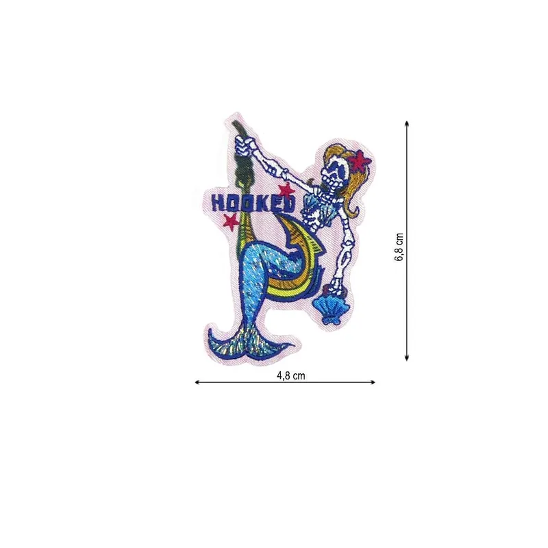 Venta Final Parche termoadhesivo 48x68mm bordado Sirena - Rosa 02