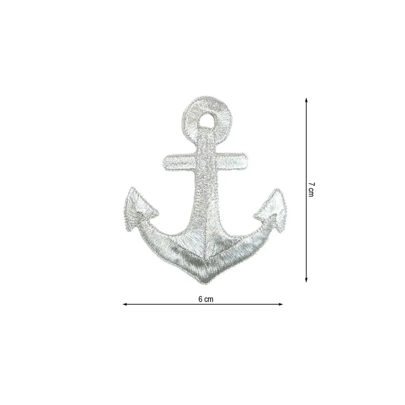 Últimas Unidades Parche termoadhesivo 60x70mm bordado Ancla pequeña - Metalizado Oro