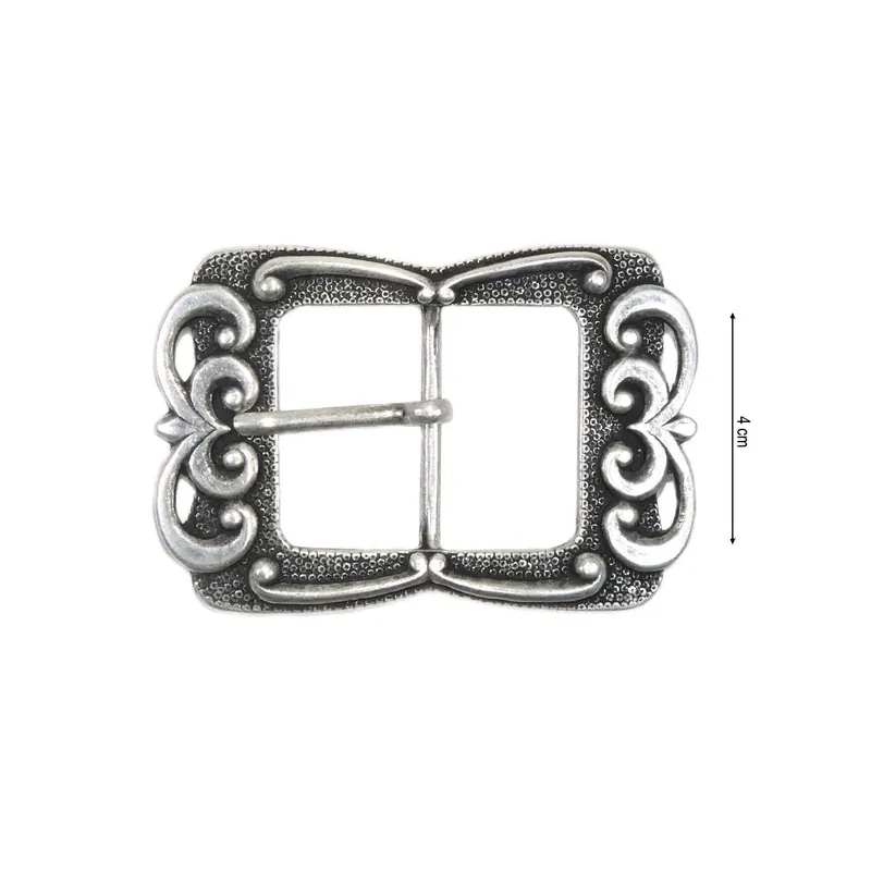 Última Versión Hebilla metal decorativa filigranas plata vieja 4cm. Siena - Metalizado Plata Vieja